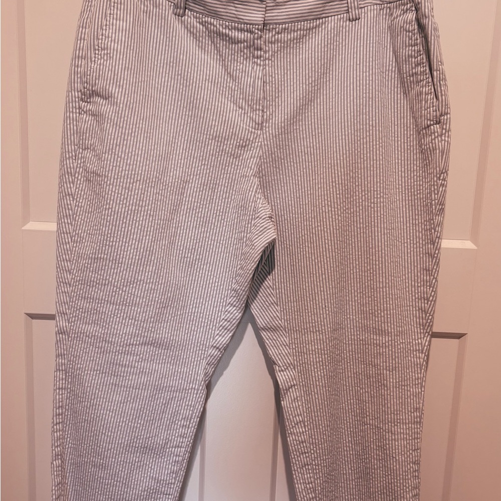 Lands' End Blue and White Striped Capris size 12P mid rise